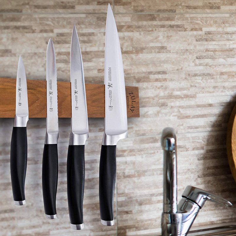 Zulay Kitchen Walnut Wood Magnetic Knife Holder