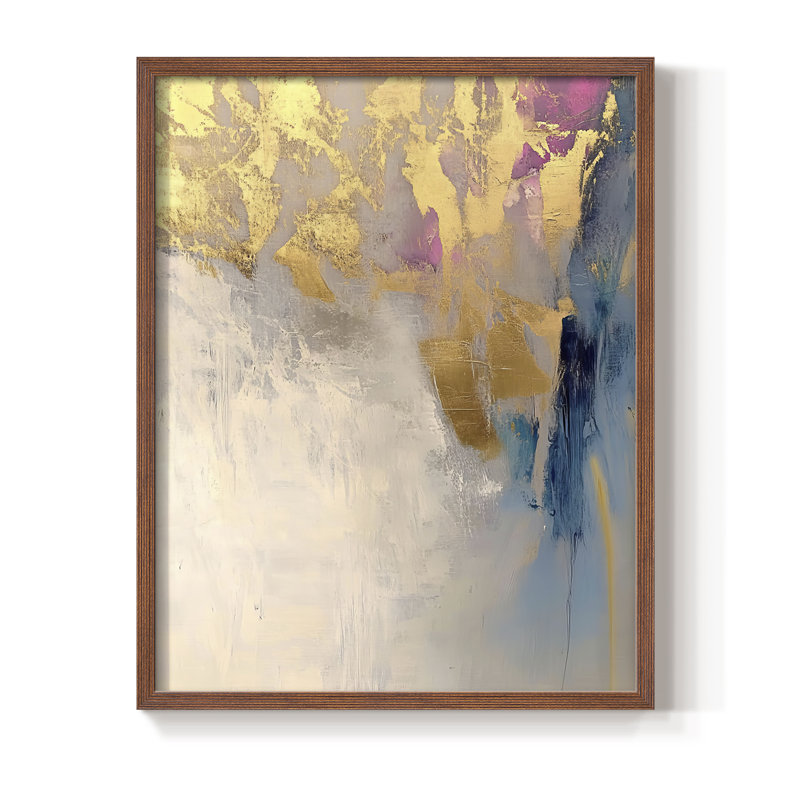 Abstrait, art abstrait encadré, prêt à accrocher, H 14 po x l 11 po, Brun