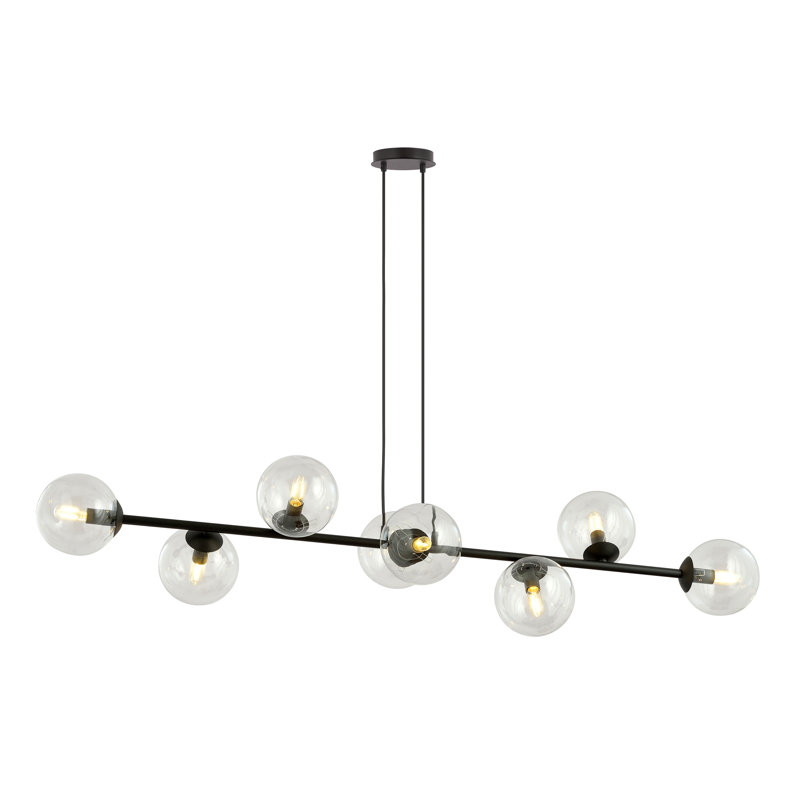 Colbert 8 - Light Kitchen Island Pendant, Black, Transparent