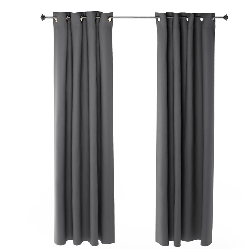 Mileti Blackout Sliding Panel Pair, Dark Gray, 52" W x 63" L