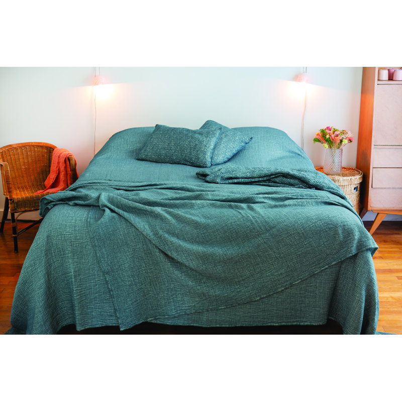 Dimatteo Throw Blanket, Petrol Blue