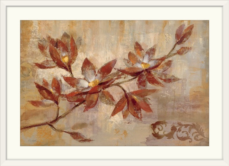 «Copper Branch» par Aniessa, reproduction d'art, H 32 po x l 44 po x P 1 po, Cadre blanc