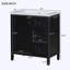 Meuble-lavabo de salle de bain avec lavabo en résine et trois tiroirs-585239744