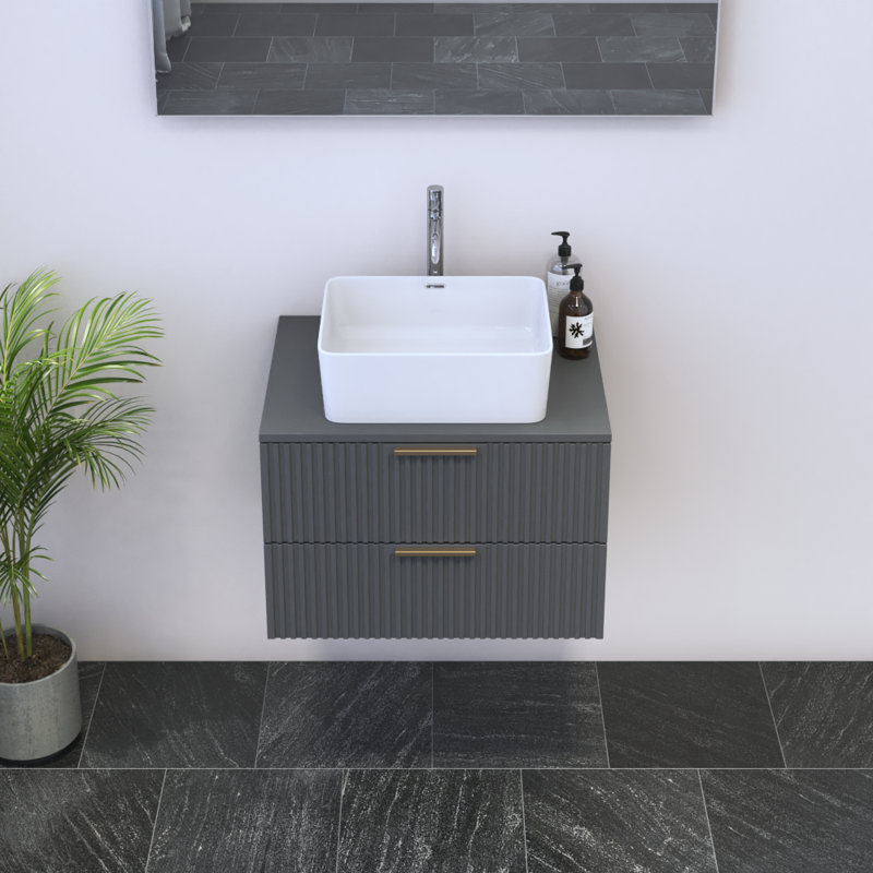 Meuble-lavabo gris 23,6 po Madera, Gris