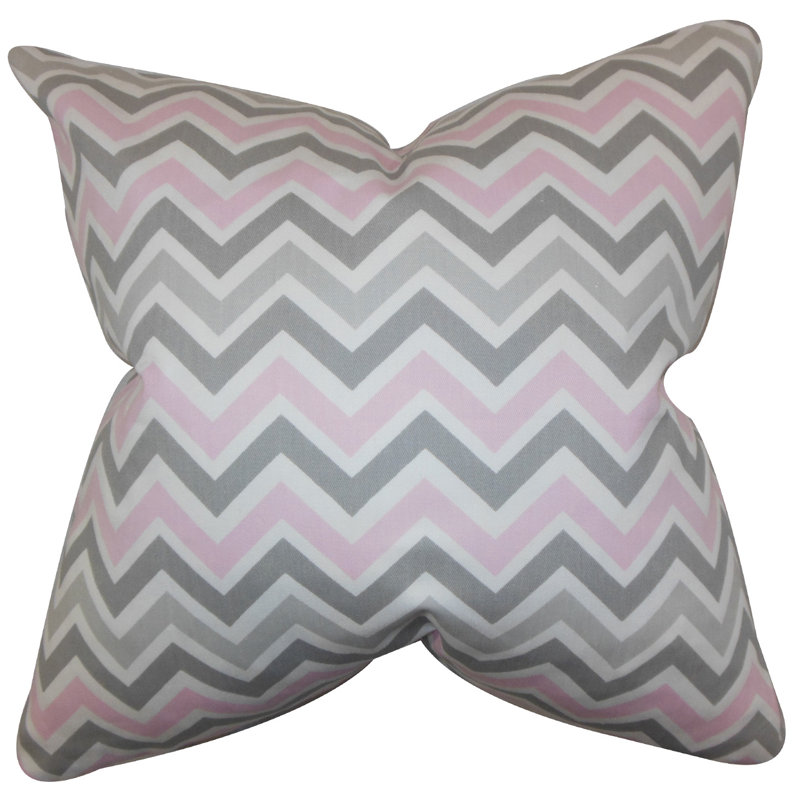 Coussin en coton en zigzag howel, Sergé, 24 po x 24 po