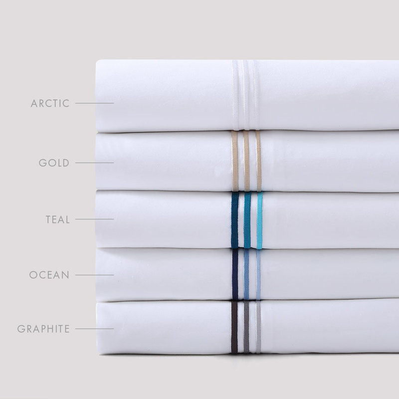 Triple Luxe Sateen Sheet Set , White/Arctic, Queen Sheet Set