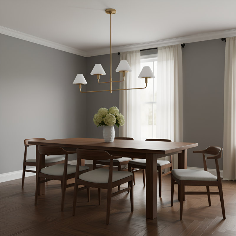 Lustre à quatre lumières Mendota de Génération Lighting par Visual Comfort, Laiton satiné