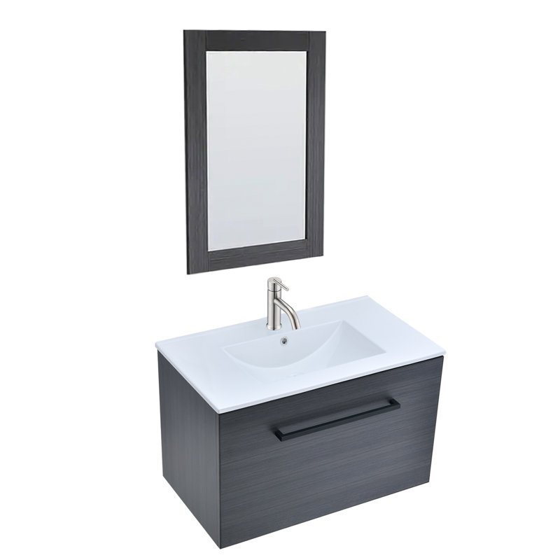 Ensemble de meuble-lavabo mural simple 32 "avec miroir Trandon