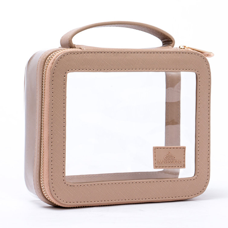 Malcum Mini Cosmetic Case Transparent Zippered Travel Bag for Cosmetics Waterproof Makeup Bag Mercer41 Finish: Beige