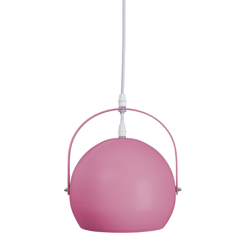 Emma Dome Pendant Light, 1 Light, Pink