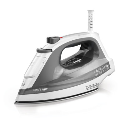 Black+decker One Step Steam Iron With Evensteam Stainless Steel Soleplates And Smartsteam Control, Grey In White;gray