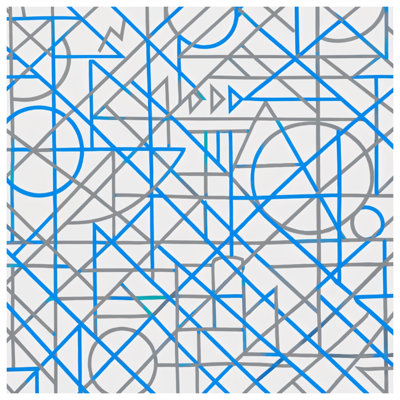 Blue Gray Geometric Shapes Comforter