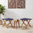  Deck Chair 2 pcs Solid Eucalyptus Wood Blue-1887367338