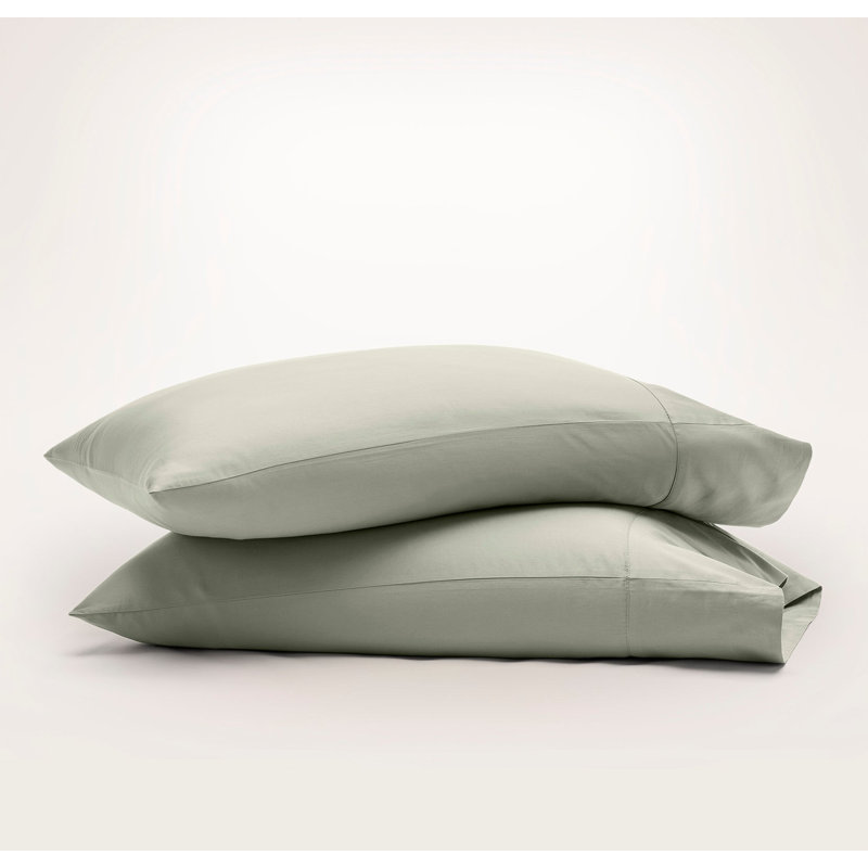 Signature Washed Pillowcase Set, King Pillowcase, Sageleaf