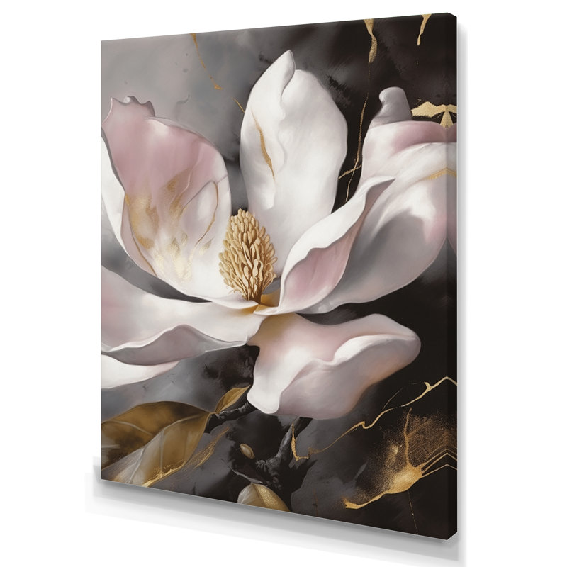 Rose magnifique Magnolias II - impression, H 44 po x l 34 po x P 1,5 po, Toile tendue