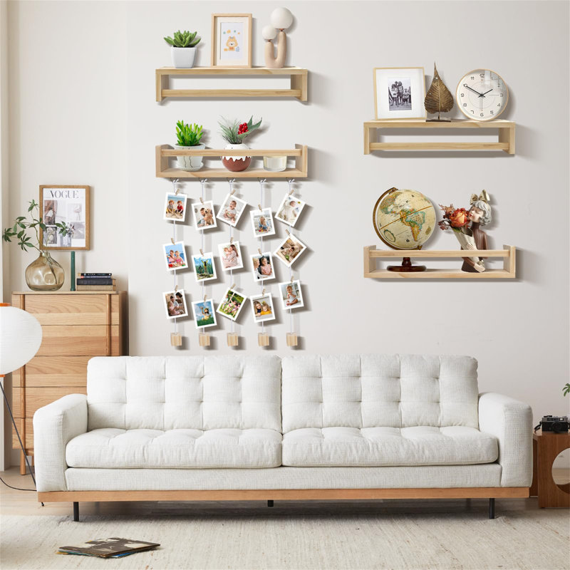4 Piece Wood Bracket Shelf