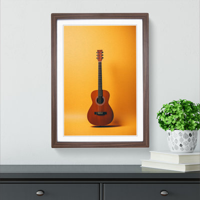 XYZ-FRM-V1223-1756 Acoustic Guitar Minimalism 1 Piece Single Picture Frame Wall Art