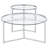 Delia 2-Piece Round Tempered Glass-Top Nesting Coffee Table Set with Tripod Bases, Chrome-791110146