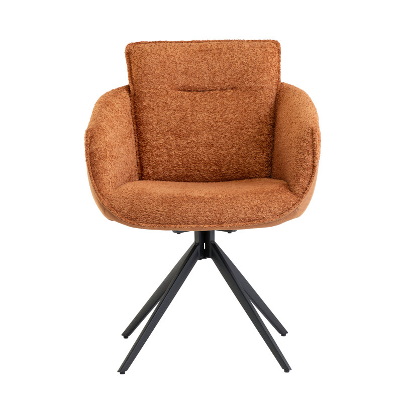 Jerrold 48cm H Upholstered Metal Armchair in Orange