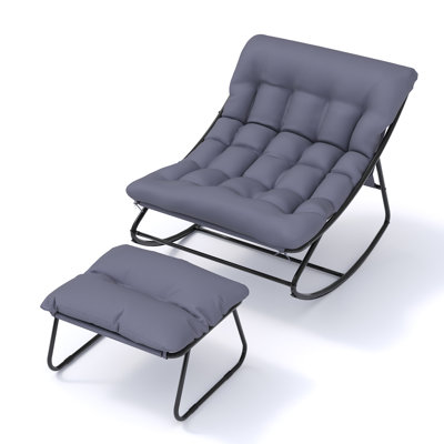 Oversized Rocking Chair + Ottoman — Weather-Resistant