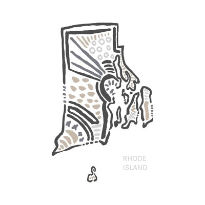 «Rhode Island» par déclaration Goods - reproduction de dessin sur toile tendue