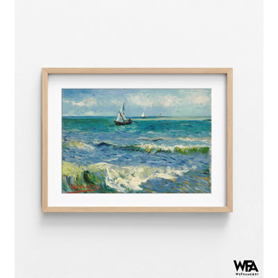 Paysage marin à Saintes-Maries par Vincent Van Gogh, impression d'art mural encadrée, art mural plage, impression de Vincent Van Gogh, art mural encadré