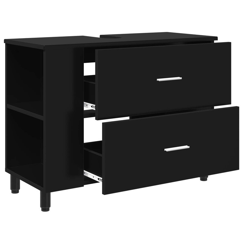 80 mm Single Double Bathroom Vanity Base, Black