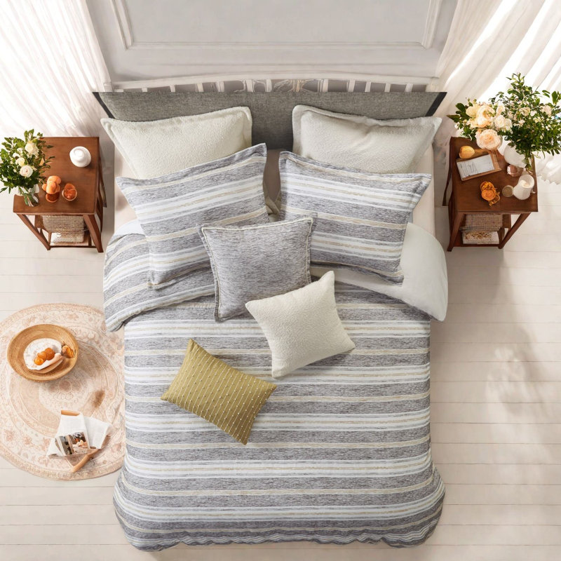 Oversized Cotton Bedding Sets, Chenille Jacquard Modern Home Comfort
