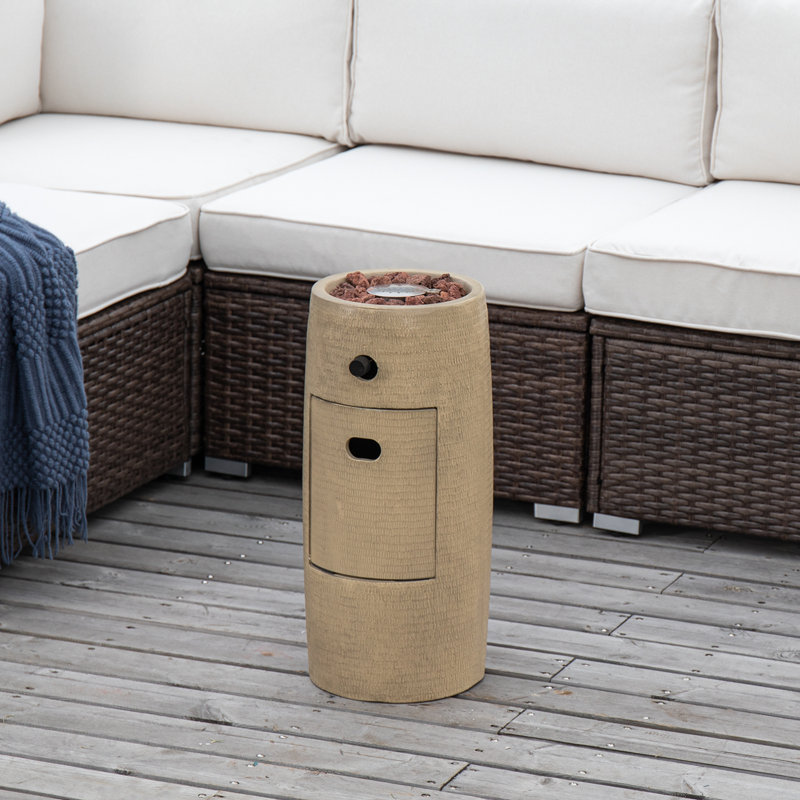 Colonne de feu ronde 15 001 BTU avec pierres de lave Latitude Run®, gris, Kaki