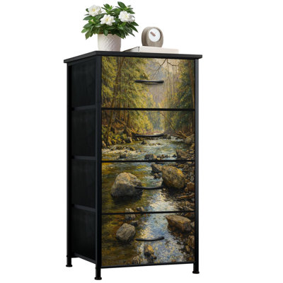 Commode pour chambre à coucher avec 4 tiroirs de rangement Mountain Trout Stream Pennsylvania Commode