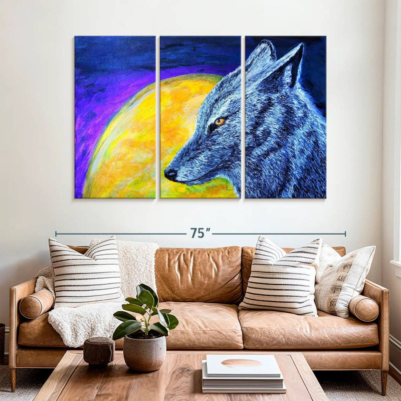 Brampt Blue Coyote, 42" H x 65" W