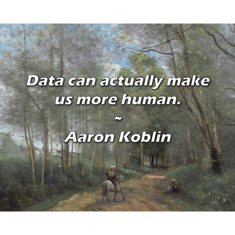 Aaron Koblin Quote: Data can actually make us more human., 15" H x 18" W
