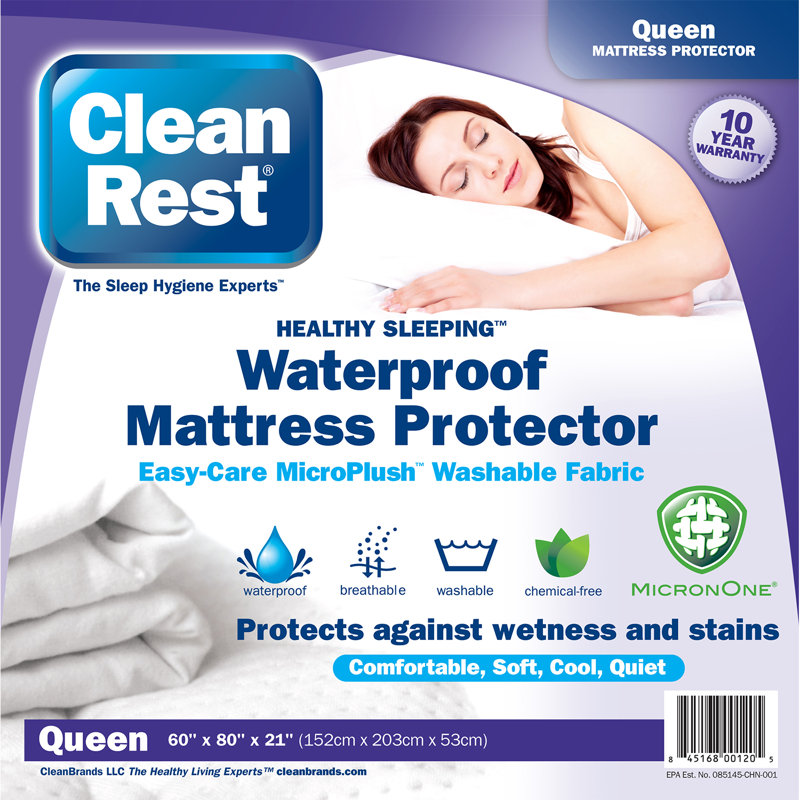 Waterproof Fitted Mattress Protector Mattress Protector Case Pack, Queen