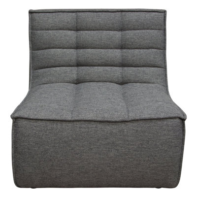 Chaise sans accoudoirs Marshall en tissu gris