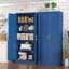 Armoire de cuisine bleue de 70,8 po de hauteur avec portes et tablettes réglables pour le salon, la chambre à coucher et la salle à manger, l 15,8 po x l 31,5 po x H 70,8 po-250963300