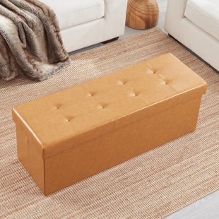 Faux Leather Ottoman