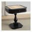 Table carrée à plateau carré avec piédestal en bois, noir - échiquier 3 en 1, jeu de dames et de backgammon avec tiroirs de rangement