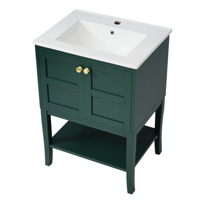 Grand meuble-lavabo moderne avec lavabo en résine brillante de style rétro pour salle de bain