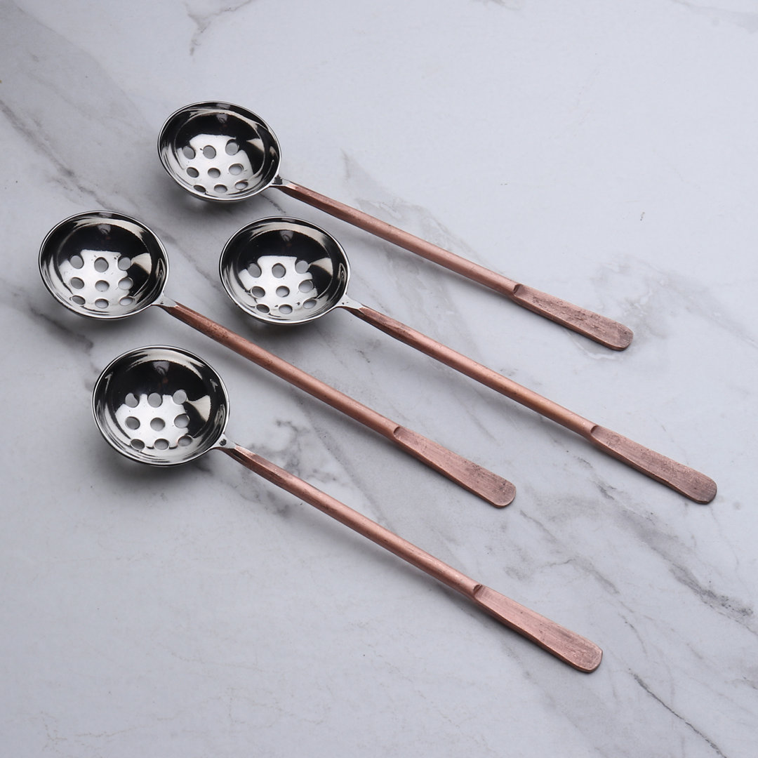 Semiye Copper Antique Olive Spoon 4 Pcs. Set 17 Stories