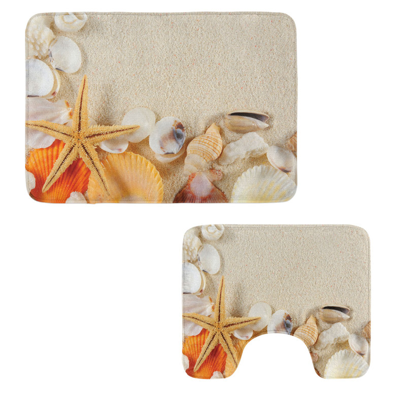 Ensemble de 2 tapis romantiques pour salle de bain