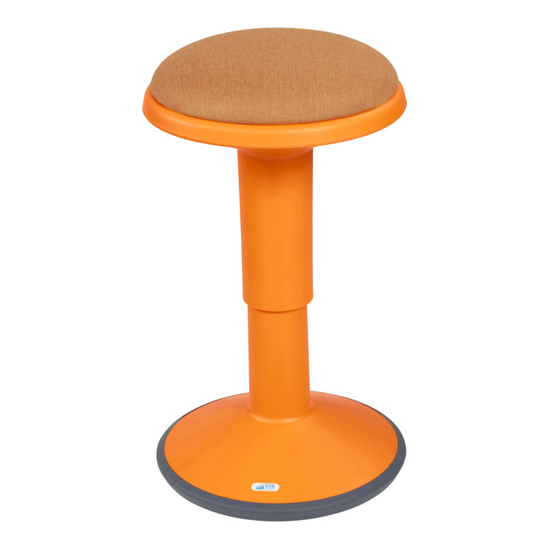 Adjustable Height Orange Wobble Stool with Non-Slip Seat