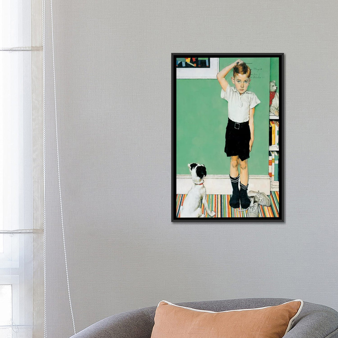 'He Is Going to Be Taller than Dad' by Norman Rockwell Painting Print on Canvas Vault W Artwork Mat 