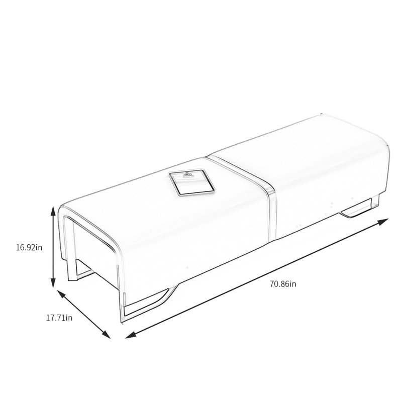 Banc rembourré en cuir Severen Match, Crème, H 16,92 po x l 70,86 po x P 17,71 po