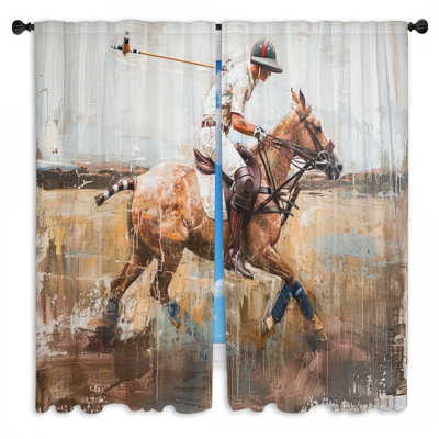 Paire de rideaux semi-transparents en polyester Iliya