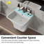 Lavabo mural avec trop-plein Los Flexi, vasque de salle de bain flottante moderne, trou de robinet simple, drain escamotable inclus