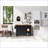 Kitchen Island, 53.7\" Farmhouse Black with Drop Leaf, Power Outlet, Barn Doors, Rolling Storage | Black | Farmhouse-510633972