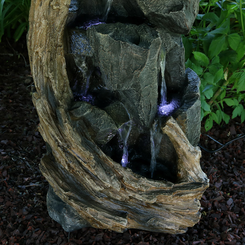 Resin Rock Fountain with Light