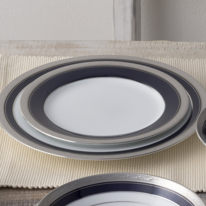 Cobalt Platinum Porcelain 5-Piece Formal Place Setting