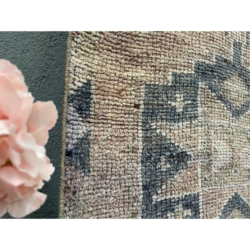 Tapis de couloir en laine Vintage 35,4 x 138,2 po beige