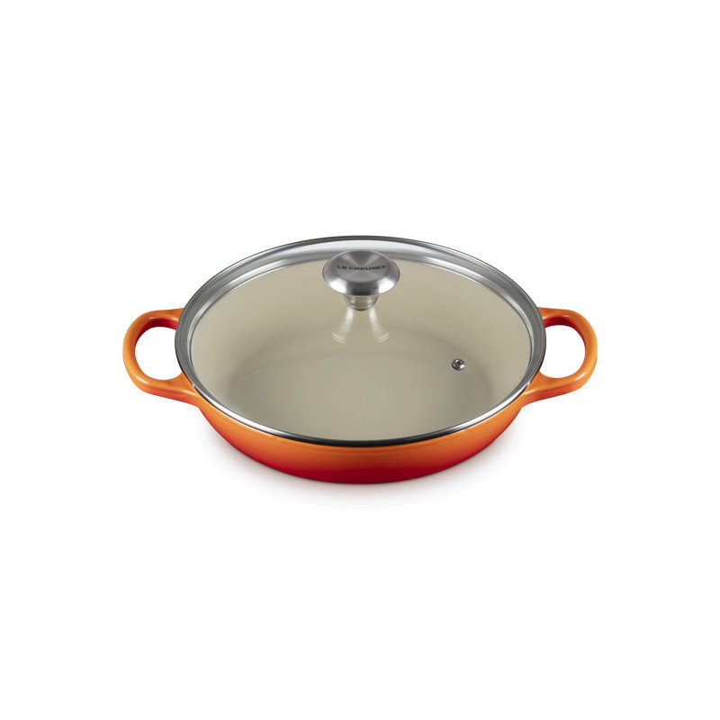 Le Creuset Enameled Cast Iron Signature Round Braiser With Glass Lid, Flame